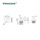 Защитный колпачек VELLEDQ (папа, никелированная латунь) M8-F-FCG.J