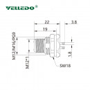 Mонтажный разъем VELLEDQ FLH-M12-M08(M12)-HB