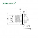 Mонтажный разъем VELLEDQ FLQ-M12-M05(M12)-HB