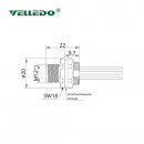 Mонтажный разъем VELLEDQ FLQ-M12-M08(PG9)-0.3
