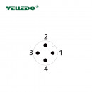 Mонтажный разъем VELLEDQ FLQ-M12-M04(M12)-HB