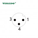 Соединитель клеммный VELLEDQ M12P-M03S (вилка)