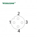 Соединитель клеммный VELLEDQ M12-F04T (розетка)