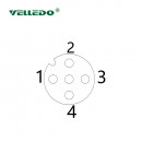Соединитель клеммный VELLEDQ M12P-F05S (розетка)