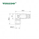 Соединитель кабельный VELLEDQ M12-F05S-2.0PVC/BK (розетка)