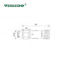 Соединитель кабельный VELLEDQ M12-F05T-10.0PVC/BK (розетка)