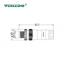Соединитель клеммный VELLEDQ M12-M04T (вилка)