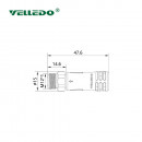 Соединитель кабельный VELLEDQ M12-M05T-2.0PVC/BK (вилка)