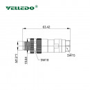 Соединитель клеммный VELLEDQ M12P-M05T (вилка)