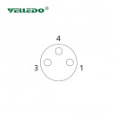 Соединитель клеммный VELLEDQ M8-F03T (розетка)