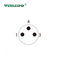 Соединитель клеммный VELLEDQ M8-M03S (вилка)