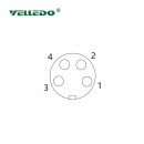 Соединитель клеммный VELLEDQ M8-F04S (розетка)