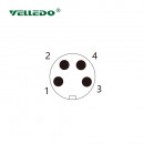 Соединитель кабельный VELLEDQ M8-M04T-10.0PVC/BK (вилка)