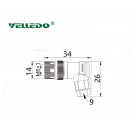 Соединитель клеммный VELLEDQ M8-F04S (розетка)