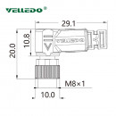 Соединитель кабельный VELLEDQ M8-F04S-10.0PVC/BK (розетка)