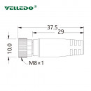 Соединитель кабельный VELLEDQ M8-F03T-5.0PVC/BK (розетка)