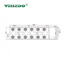 Распределительная коробка VELLEDQ M12-A3-12K4P-10.0PUR/GY