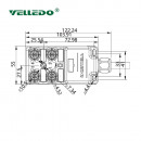 Распределительная коробка VELLEDQ M12-A3-4K5P-3.0PUR/GY