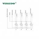 Распределительная коробка VELLEDQ M12-A3-4K5-5.0PUR/GY