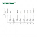 Распределительная коробка VELLEDQ M12-A3-8K4-3.0TL/GY