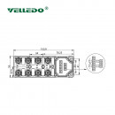 Распределительная коробка VELLEDQ M12-A3-8K5P-DZP