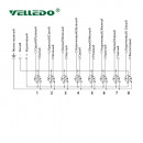 Распределительная коробка VELLEDQ M12-A3-8K5-10.0PUR/GY